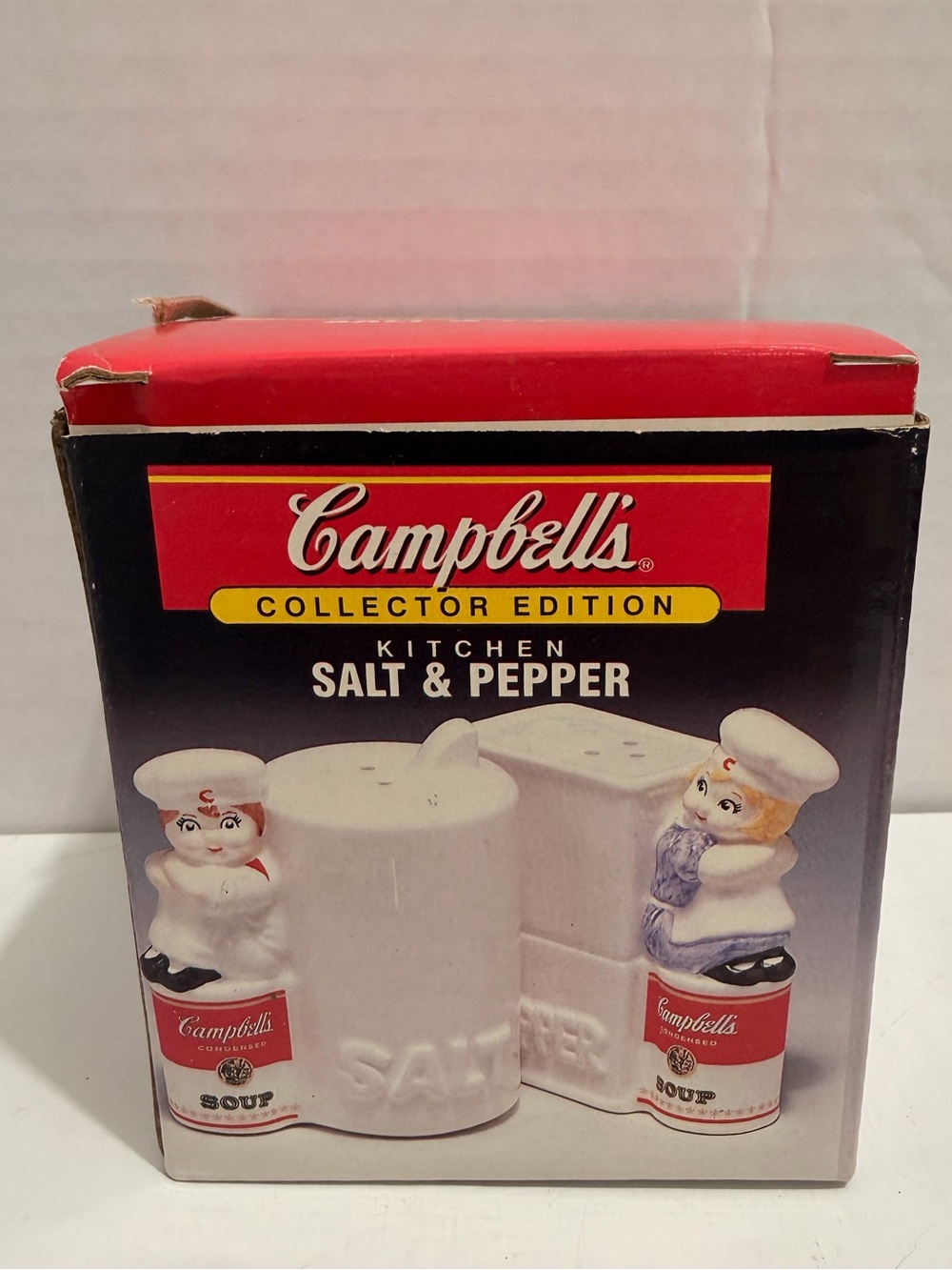 Campbell's Collector Edition Campbell Soup Kids Ceramic S&P Shakers 1996